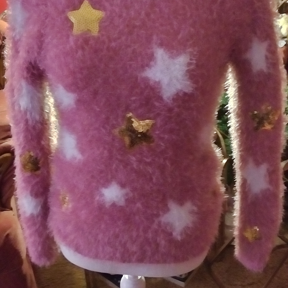 pink frost star sweater